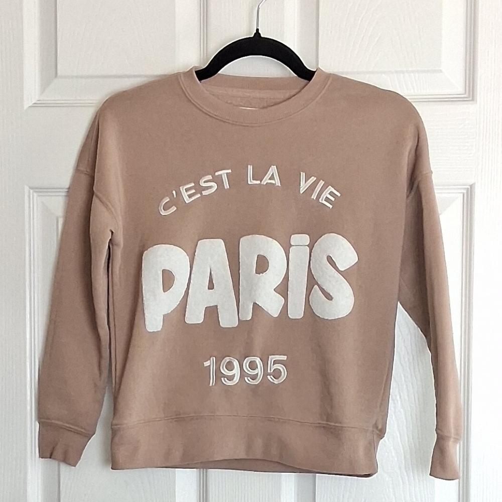 No Comment Girls Tan Crewneck Pullover Sweatshirt